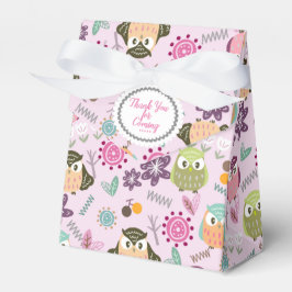 Para Regalos Caja de Favor Rosa de Búho Lindo