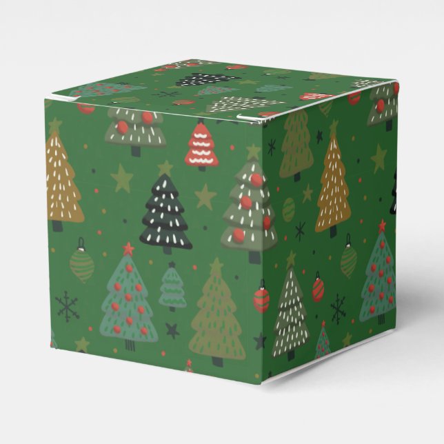Para Regalos Caja de Favor Verde Holiday Echoes (Costado Anverso)