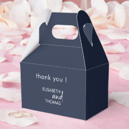 Para Regalos Caja de favores azul marino moderna y elegante