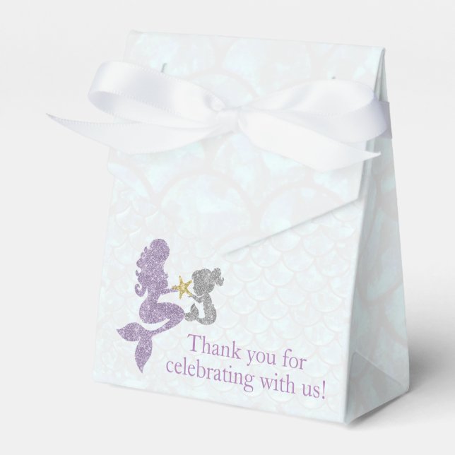 Para Regalos Caja de favores Baby Shower de Sirena (Front Side)