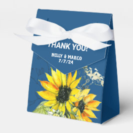 Para Regalos Caja de favores Classic Blue Sunflower Wedding