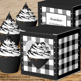 Para Regalos Caja de favores con estampado de Búfalo - Negro y 