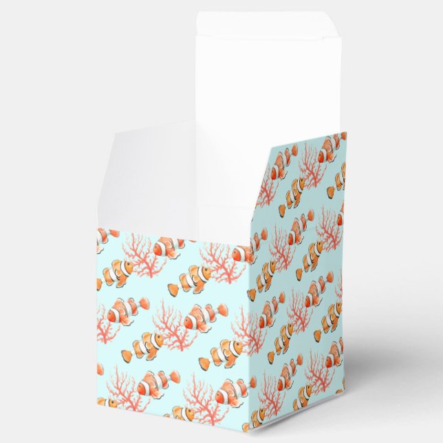 Para Regalos caja de favores con motivos de acuarela de peces t (Abierto)