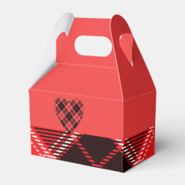 Para Regalos Caja de favores con patrón de diamantes rojos Tart
