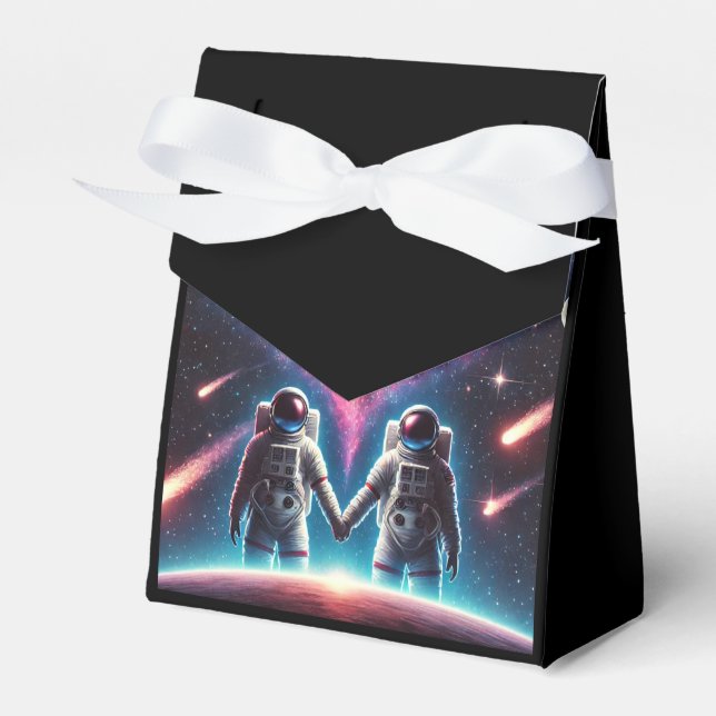Para Regalos Caja de Favores con Tema Espacial - Astronautas en (Front Side)