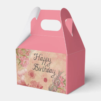 Para Regalos Caja de Favores Cumpleaños Feliz Rosa Diseño Flora