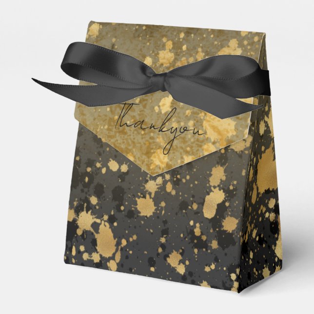 Para Regalos Caja de favores de Black and Gold (Front Side)