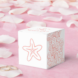 Para Regalos Caja de favores de boda blanca de coral de remolin