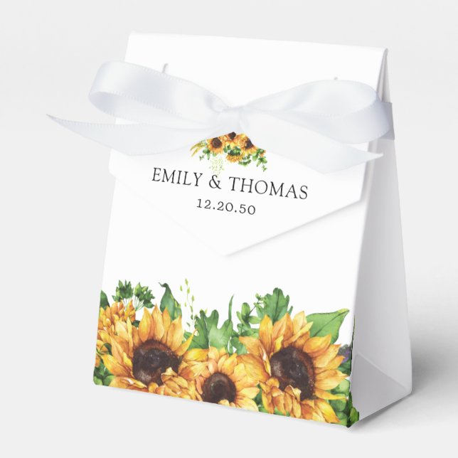 Para Regalos Caja de favores de boda de girasol (Front Side)