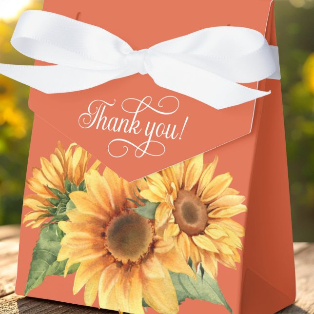 Para Regalos Caja de favores de boda de girasol (Sunflower Wedding Favor Box)