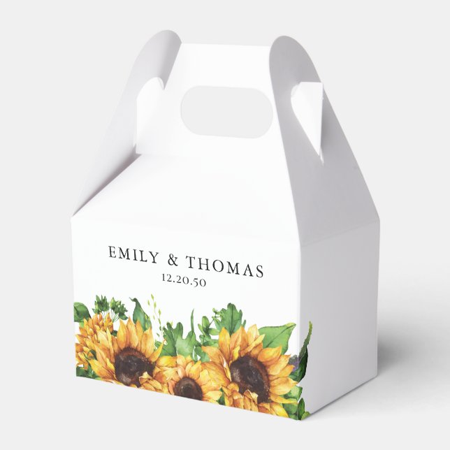 Para Regalos Caja de favores de boda de girasol (Front Side)