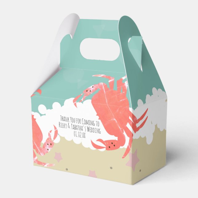 Para Regalos Caja de Favores de Boda de Playa con Peces de Aren (Front Side)
