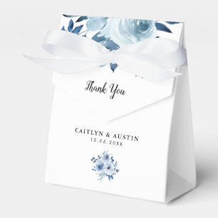 Para Regalos caja de favores de boda floral azul moderna