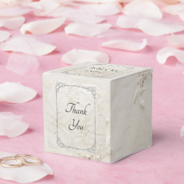 Para Regalos Caja de favores de bodas de encaje con bordado