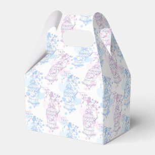 Para Regalos Caja de favores de bodas de pajarera azul púrpura
