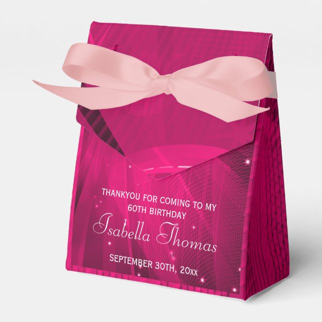 Para Regalos Caja de favores de bola de discoteca rosa y tacone (Front Side)