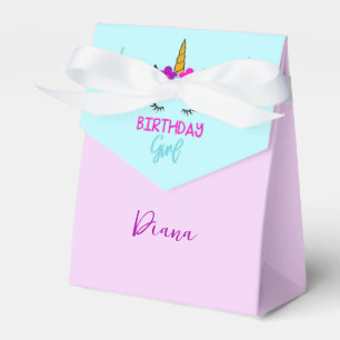 Para Regalos Caja de favores de Chica de cumpleaños con unicorn