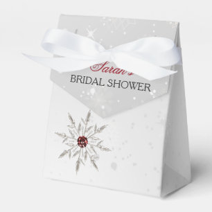Para Regalos caja de favores de ducha de novia con copos de nie