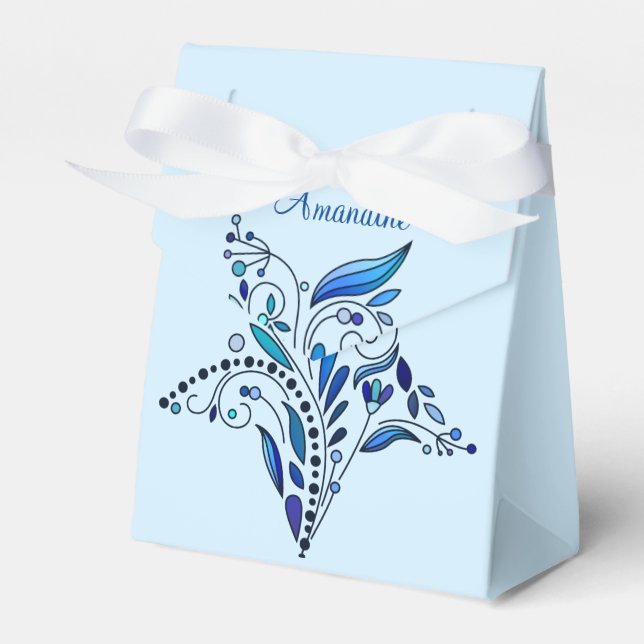 Para Regalos caja de favores de estrella azul (Front Side)