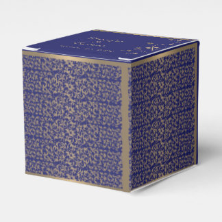 Para Regalos Caja de favores de filigrana dorada y azul de la m