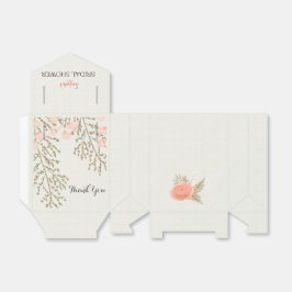 Para Regalos caja de favores de marfil ruborizada dorada novia 