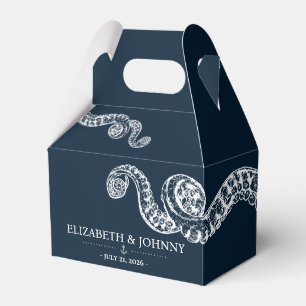 Para Regalos Caja de favores de matrimonio de pulpo náutico de 