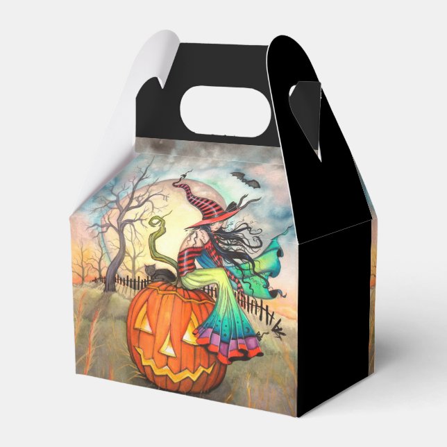 Para Regalos Caja de favores de partido Halloween de la calabaz (Reverso)