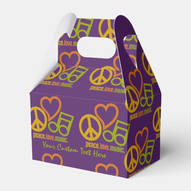 Para Regalos Caja de favores de Peace Love Music personalizado (Front Side)