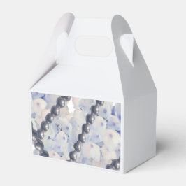 Para Regalos Caja de favores de perlas y hortensias azul claro