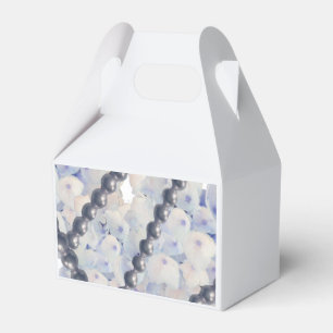 Para Regalos Caja de Favores de Perlas y Hortensias Azul Claro