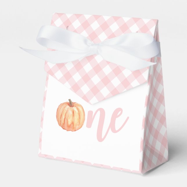 Para Regalos Caja de favores de primer cumpleaños, rosa y rosa (Front Side)