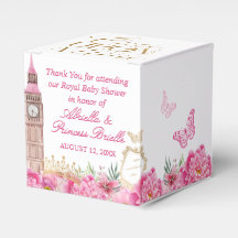 Caja de Favores de Princesa Rosa y Dorado Érase un