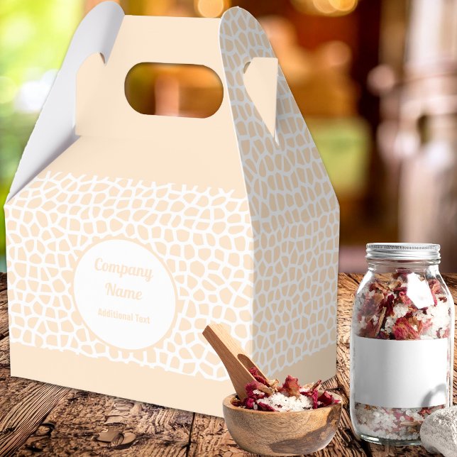 Para Regalos Caja de favores de Terrazzo - Gable de naranja mel (Terrazzo - Orange Peach Gable Favor Box-Bath Salts by Leapfroglisics Shop)