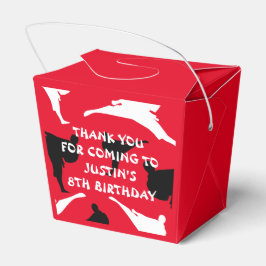 Para Regalos Caja de favores del partido de cumpleaños karate d