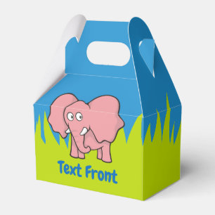 Para Regalos Caja de favores del personalizado de elefante rosa