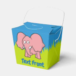 Para Regalos Caja de favores del personalizado de elefante rosa