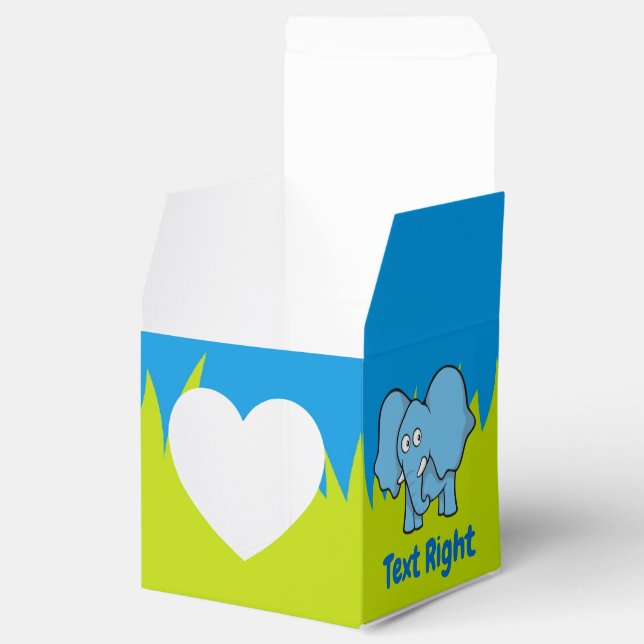 Para Regalos Caja de favores del personalizado de elefantes azu (Abierto)
