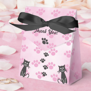 Para Regalos Caja de Favores Personalizada de Gata con Huellas 