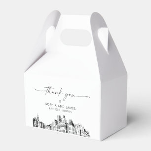 Para Regalos Caja de favores personalizada del Boda de Boston