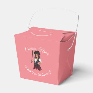 Para Regalos Caja de favores piratas de Chica rosa divertido