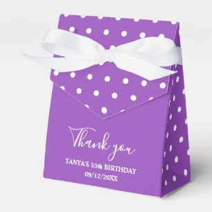 Para Regalos Caja de favores Purple Polka Dots Birthday