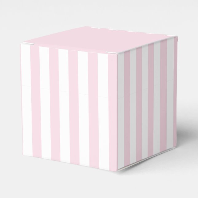 Para Regalos Caja de favores rayado rosa y blanco (Costado Anverso)