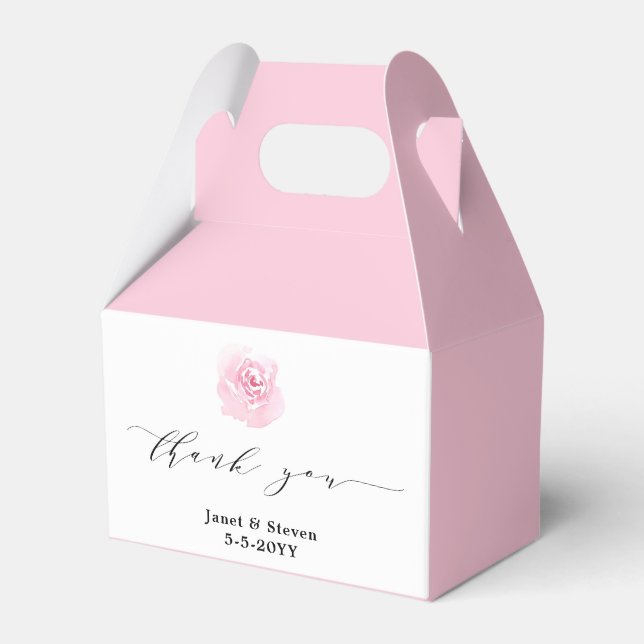 Para Regalos Caja de favores Romantic Elegant Pink Roses (Front Side)