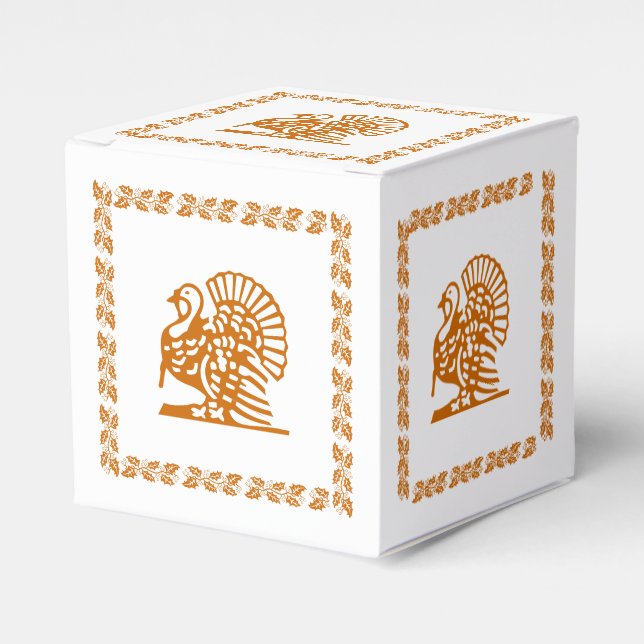 Para Regalos Caja de favores - Turquía y Leafy Garland (Costado Anverso)