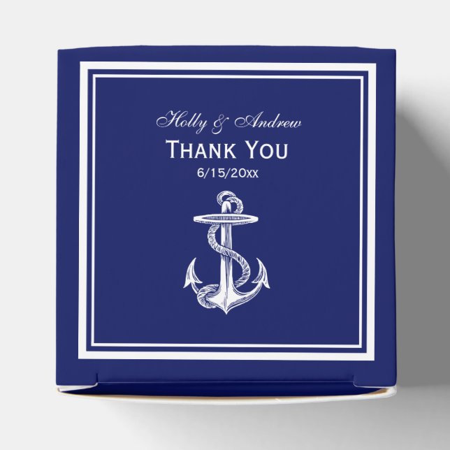 Para Regalos Caja de favores TY con fondo azul marino, ancla ná (Parte superior)