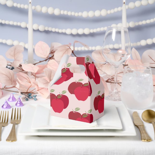 Para Regalos Caja de favoritas de gable del patrón de Apple par (Boda)