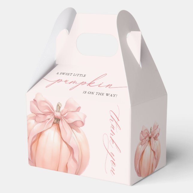 Para Regalos Caja de favoritos Baby Shower de calabaza rosa (Anverso)