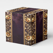 Caja de Favoritos con Adorno Floral Dorado y Perla