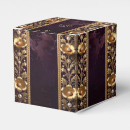 Para Regalos Caja de Favoritos con Adorno Floral Dorado y Perla