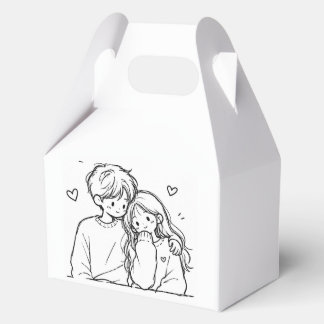 Para Regalos Caja de Favoritos con Arte de Línea de Pareja Lind